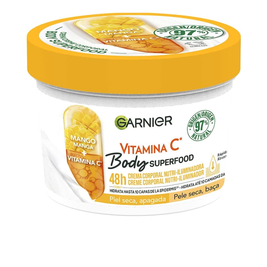BODY SUPERFOOD MANGO odżywczo-rozświetlający krem do ciała do skóry suchej i matowej Balsamy do ciała Damski