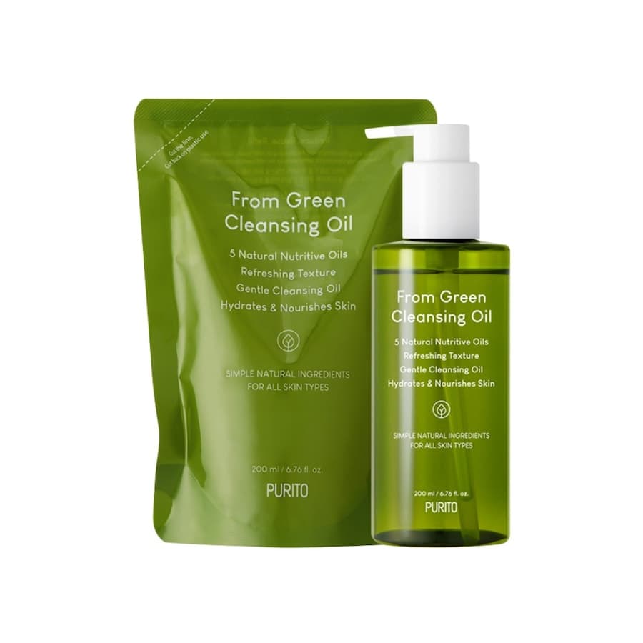 From Green Cleansing Oil Set, Zestaw olejek oczyszczający i uzupełnienie Zestawy do oczyszczania twarzy