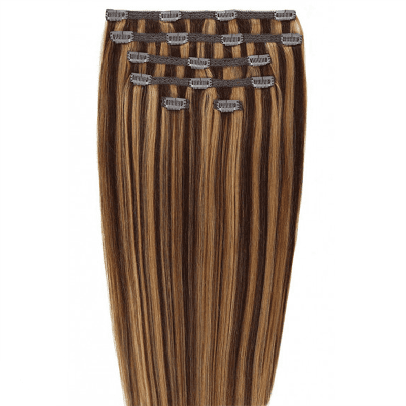 Gold24 Przedłużenie włosów Clip-in #4/27 Brązowa/Blond Mix - 50 cm Przedłużanie włosów 1 ct Brązowy