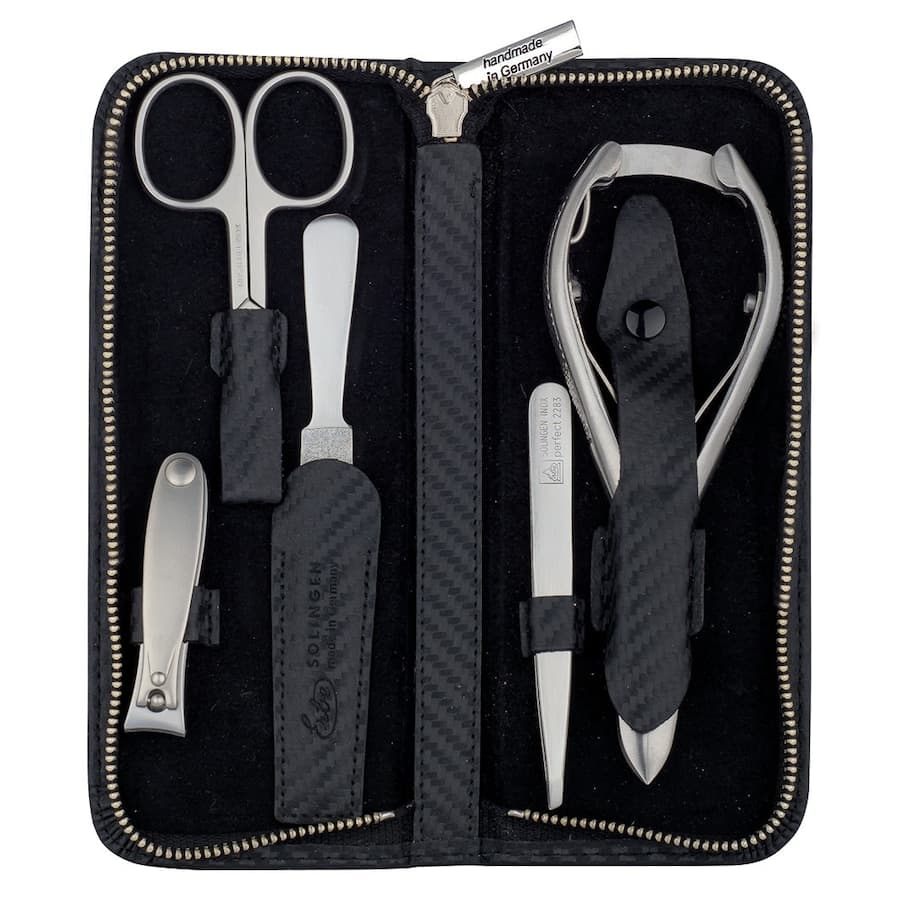 Manicure Set Zipper Case Range "Carbon", black,. Kuferki do makijażu 1 ct