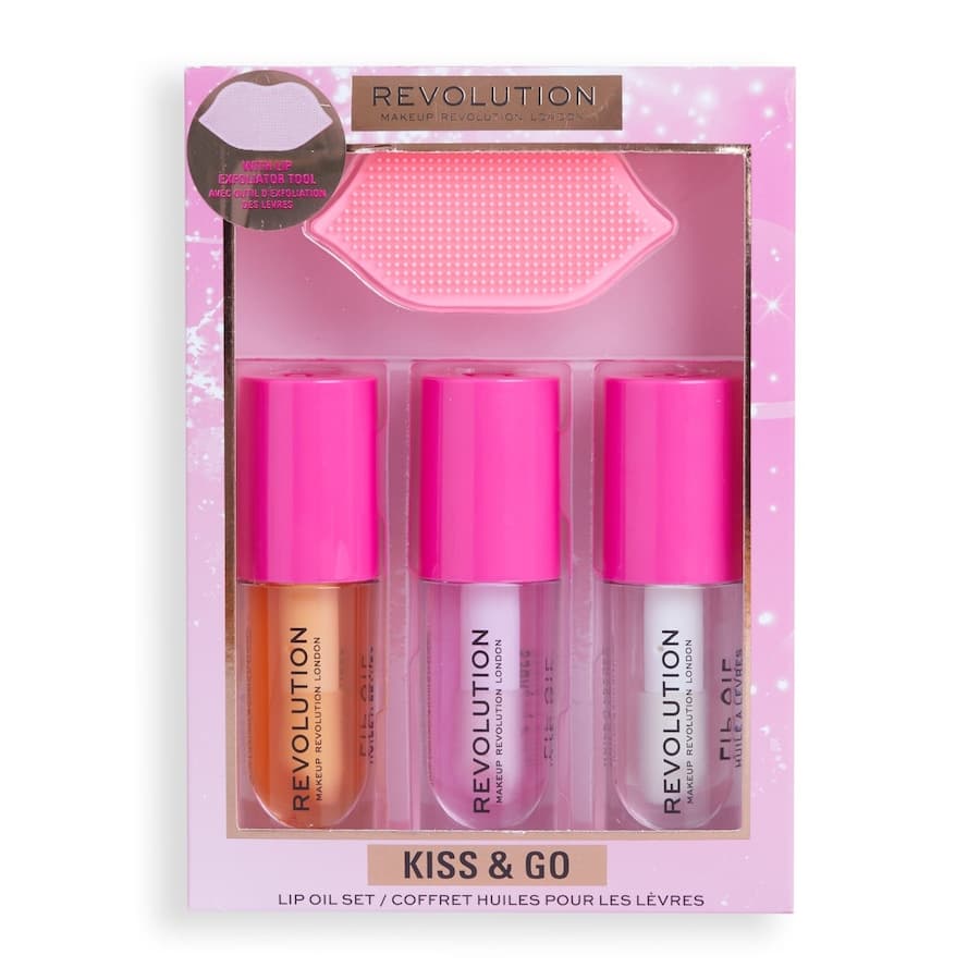 REVOLUTION Revolution Kiss & Go Glaze Lip Care Gift Set Olejek do ust 1 ct