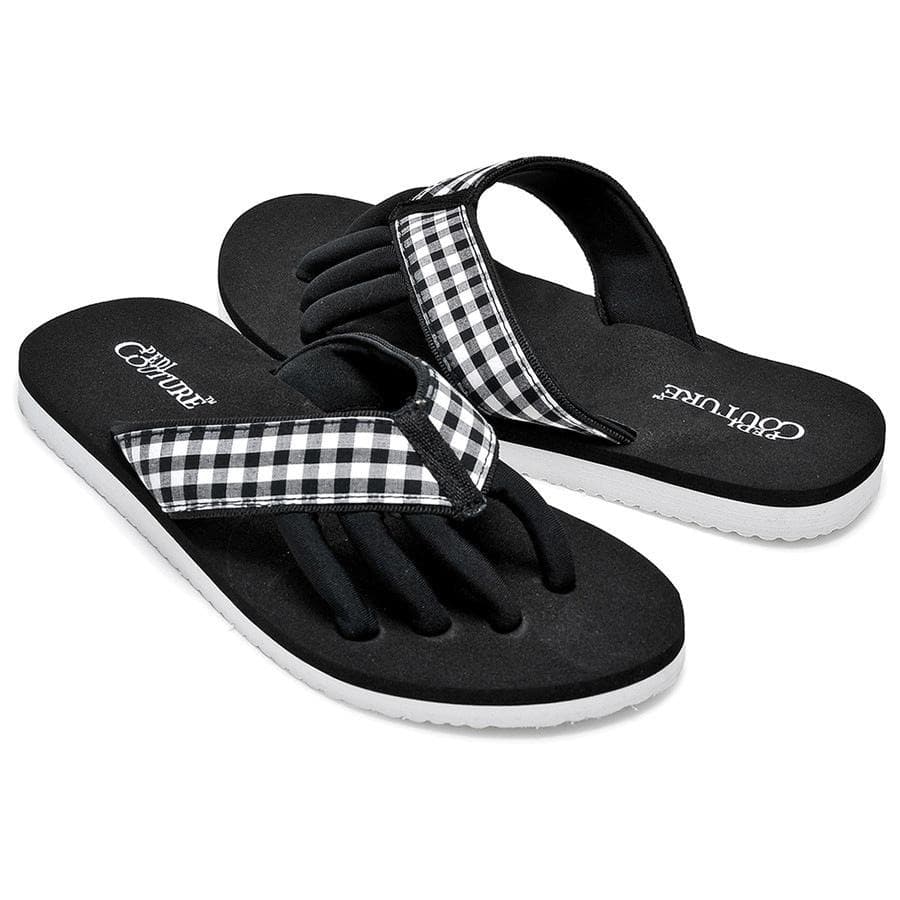 SandaÅ‚y do pedicure Gingham Print Akcesoria do stóp 1 ct
