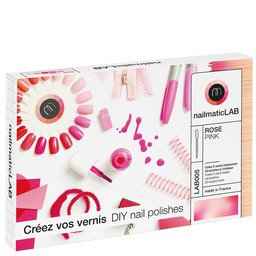 DIY NAIL POLISHES PINK – ZESTAW DO TWORZENIA 5 NATURALNYCH LAKIERÓW W ODCIENIACH RÓŻU Lakiery do paznokci 1 ct