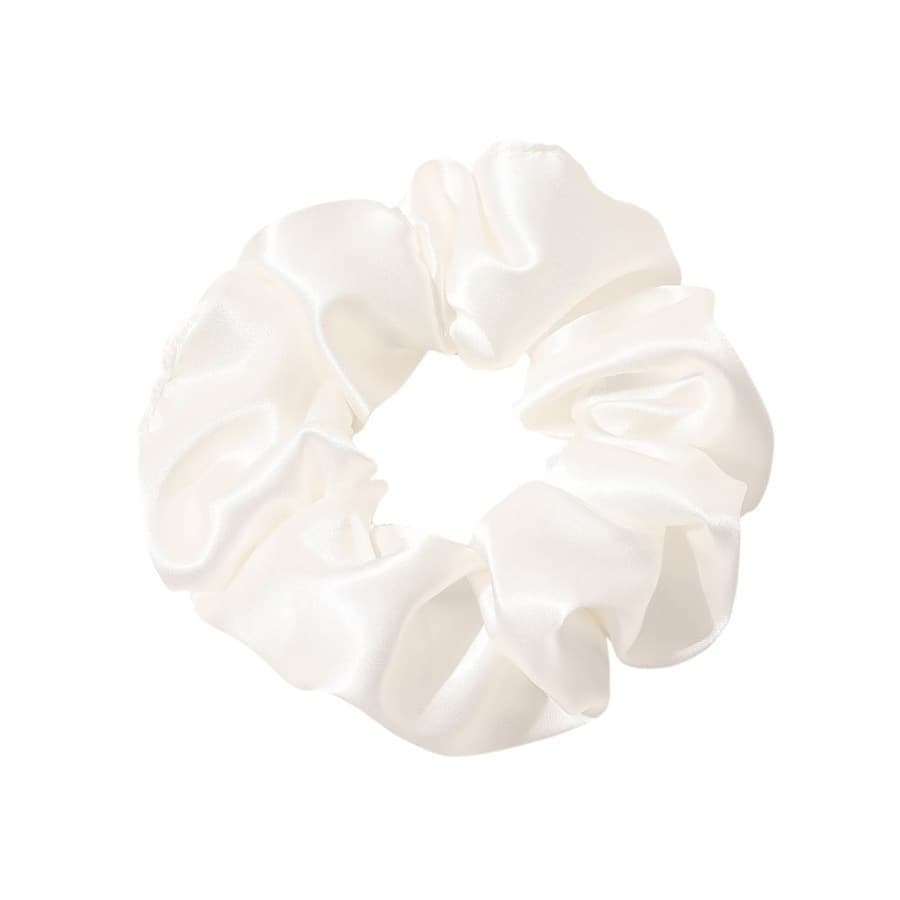 SOHO SOHO Satynowa Gumka do Włosów Scrunchie - Ciemnozielona Gumki do włosów 1 ct Biały Damski
