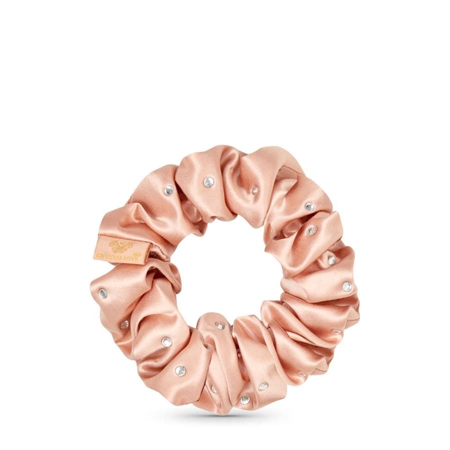 Gumka do włosów z jedwabiu z kryształkami – rose gold Gumki do włosów 1 ct Męskie