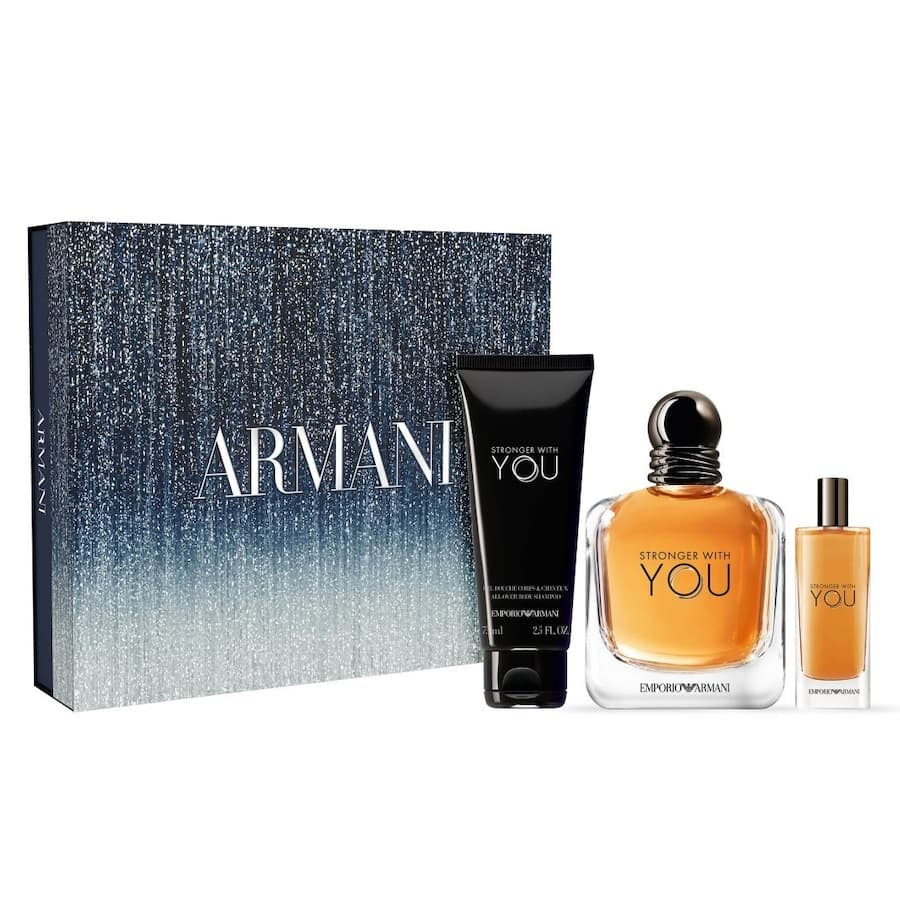 Emporio Armani Stronger With You, zestaw prezentowy dla mężczyzny z wodą toaletową i żelem pod prysznic Zestawy perfum 1 ct Męskie
