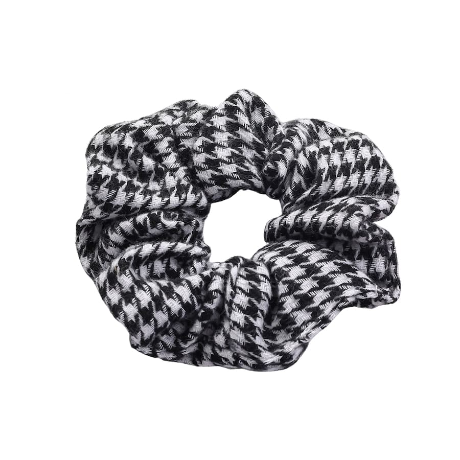 SOHO SOHO Pepita Scrunchie - Beżowa Bawełniana Gumka do Włosów Gumki do włosów 1 ct Szary Damski