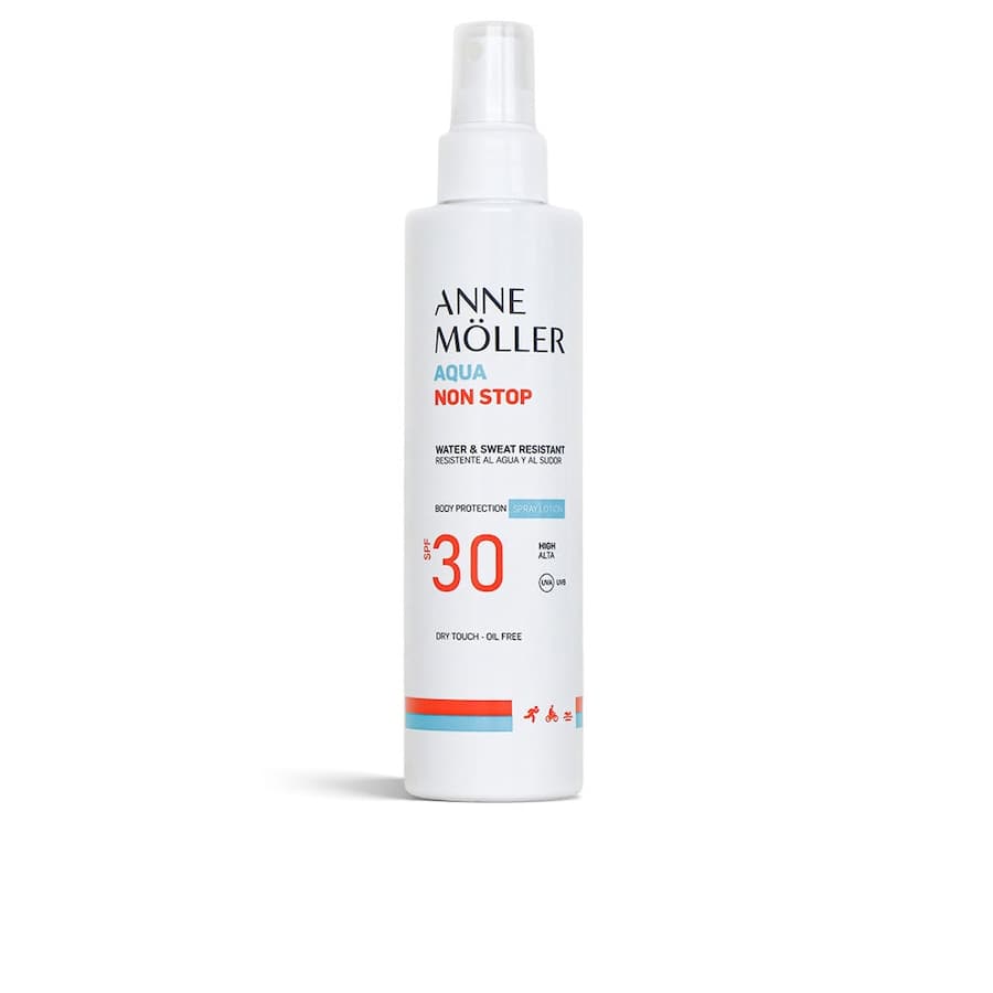 AQUA NON STOP resistente al agua y al sudor spray lotion SPF30 Ochrona przeciwsłoneczna