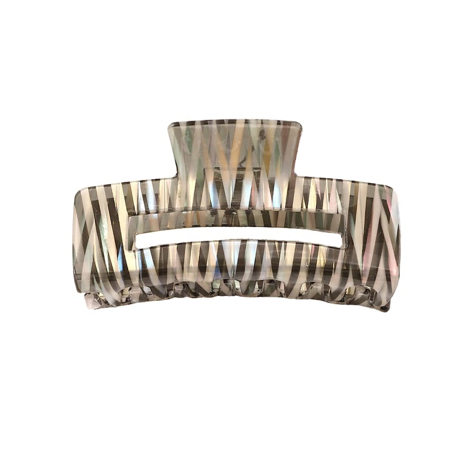 Klamra do Włosów Chris Rubin Ruby Hair Claw - Chromatic Strips (10.2cm) Klamry i spinki do włosów 1 ct Nude Damski