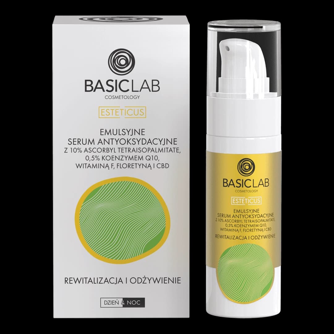 Emulsyjne serum antyoksydacyjne z 10% ascorbyl tetraisopalmitate Rewitalizacja i Odżywienie