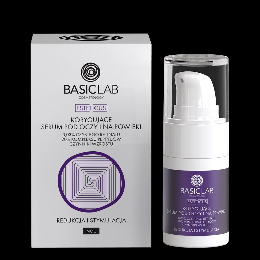 Esteticus korygujące serum pod oczy z retinalem 0.03% 20% kompleksem peptydów i czynnikami wzrostu Redukcja i Stymulacja