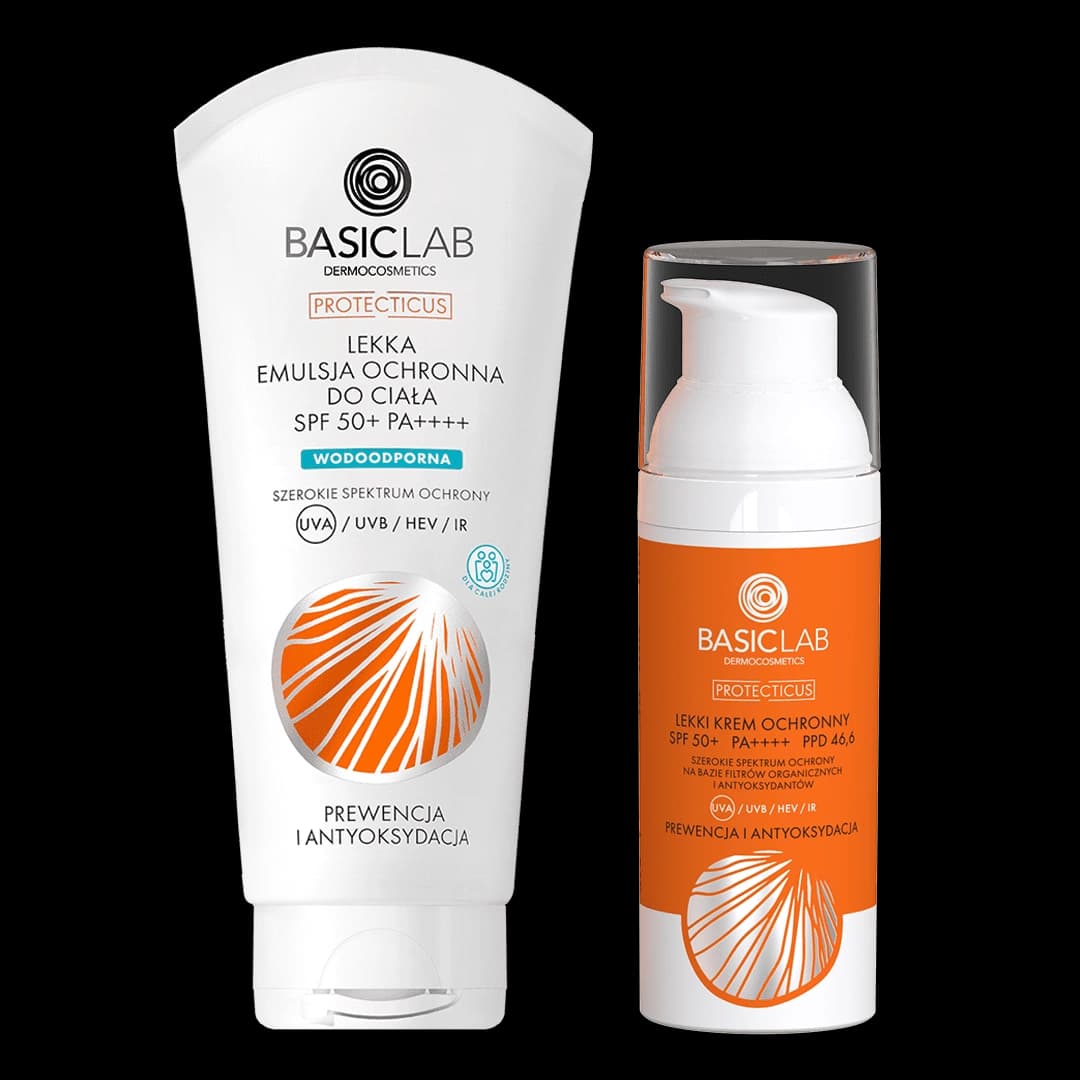 Zestaw: Pełna ochrona przeciwsłoneczna z lekkim kremem SPF 50+