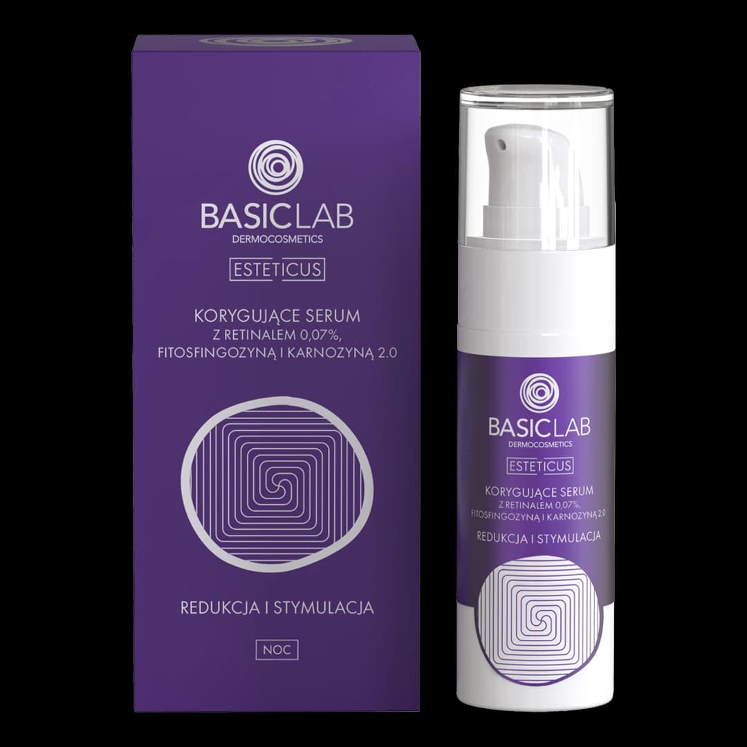 Esteticus, korygujące serum z retinalem, 0,07%, fitosfingozyną i karnozyną 2.0