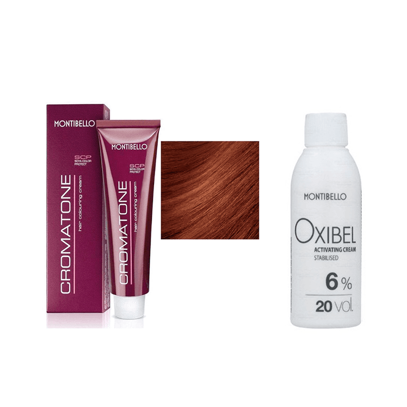 Cromatone C + Oxibel | Zestaw do koloryzacji: krem koloryzujący - kolor: 7.44 + aktywator