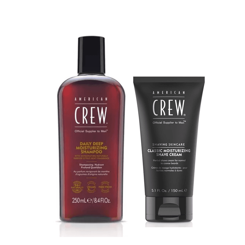 Daily Deep Moisturizing | Zestaw do pielęgnacji włosów i komfortowego golenia: szampon nawilżający + krem do golenia