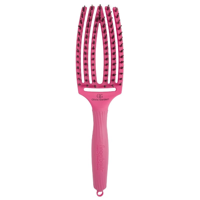 FingerBrush Combo szczotka do włosów - włosie dzika i nylon - Hot Pink
