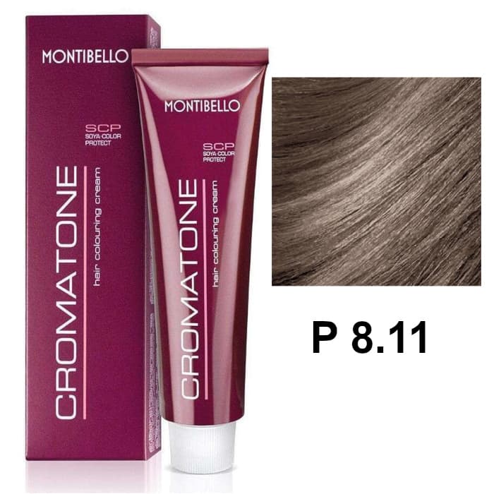 Cromatone P | Trwała farba do włosów - kolor P 8.11 intensywny popielaty jasny blond