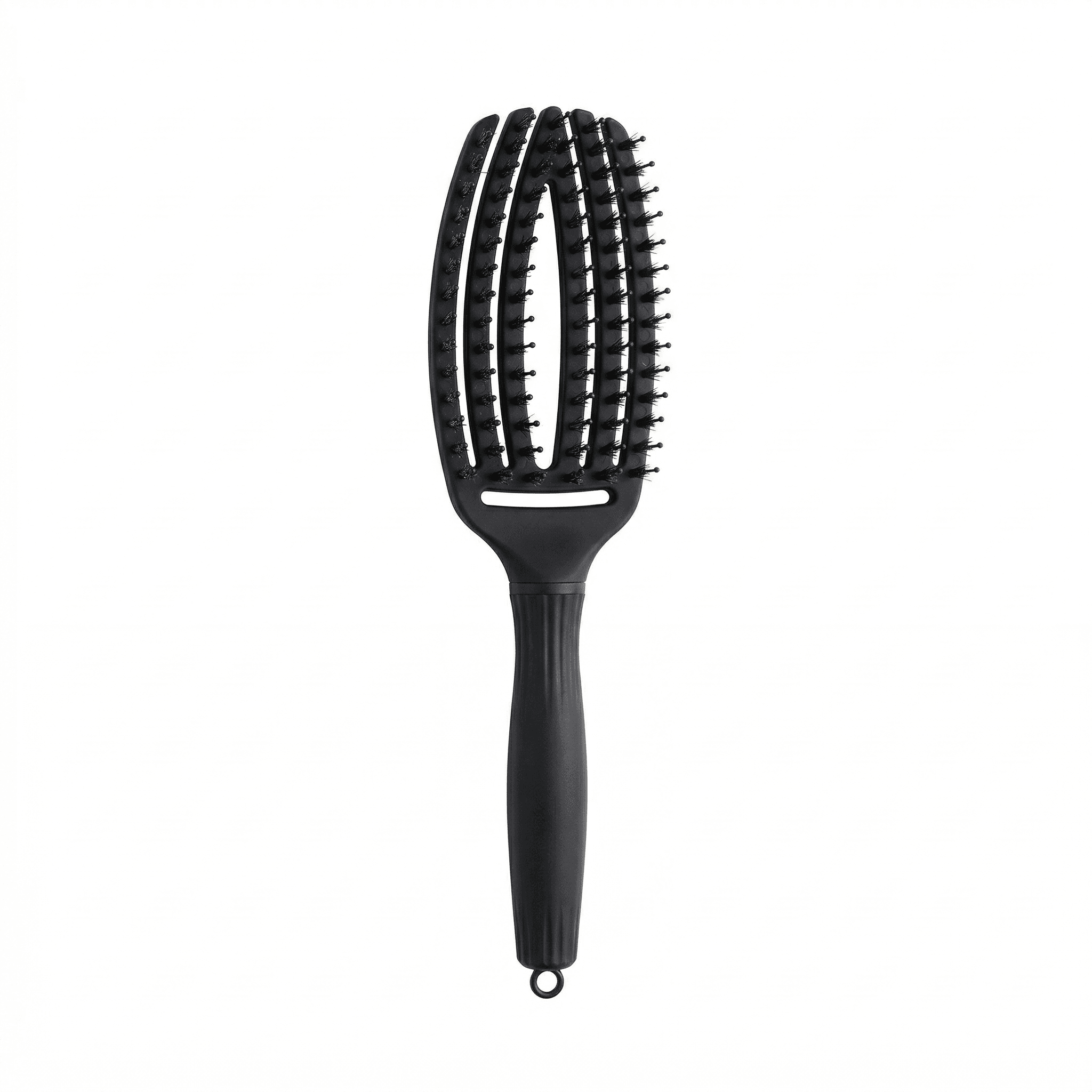 Fingerbrush Care Iconic | Szczotka z włosiem dzika i nylonu do rozczesywania i wygładzania włosów, czarna