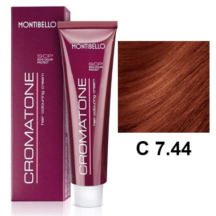 Cromatone C | Trwała farba do włosów - kolor C 7.44 intensywny miedziany blond
