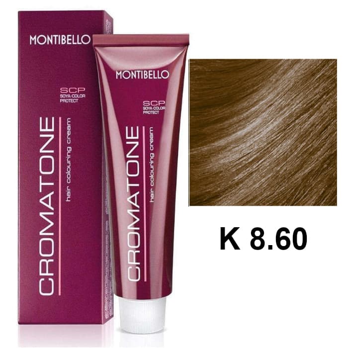 Cromatone K | Trwała farba do włosów - kolor K 8.60 naturalny kasztanowy jasny blond