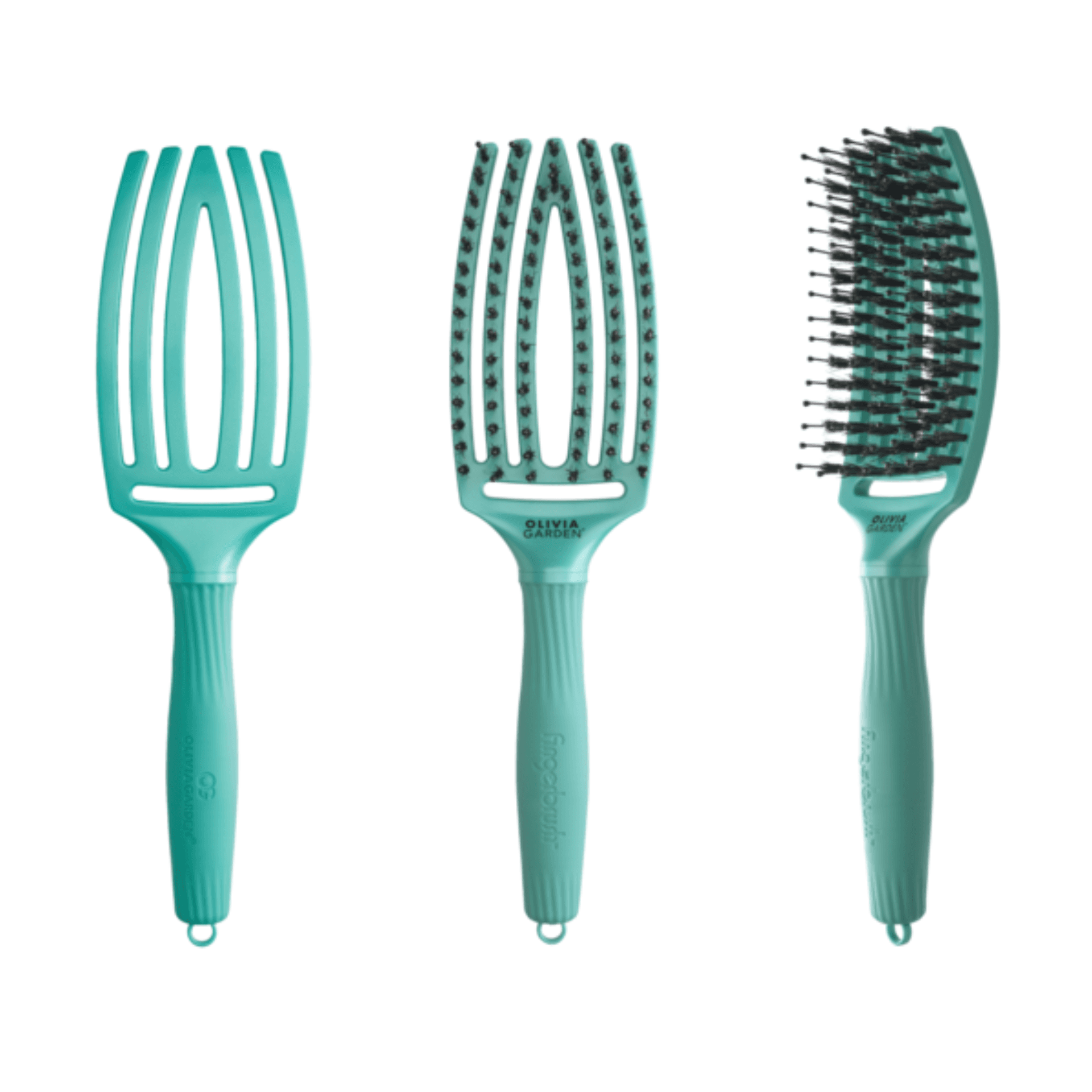 Finger Brush M And Beyond | Zielona szczotka do rozczesywania włosów średnia