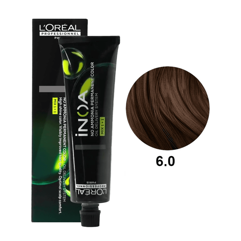 iNOA 6.0 | Bezamoniakowa trwała farba do włosów - kolor 6.0 ciemny blond intensywny