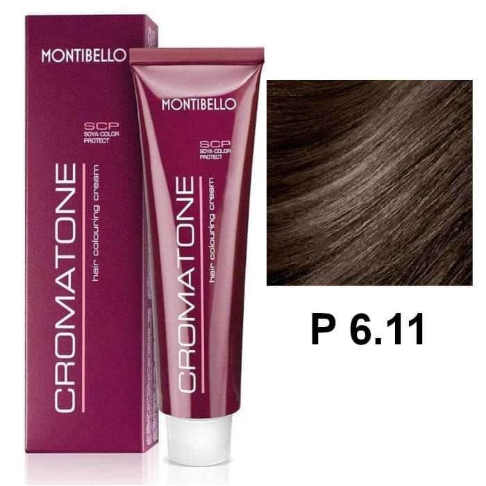 Cromatone P | Trwała farba do włosów - kolor P 6.11 intensywny popielaty ciemny blond