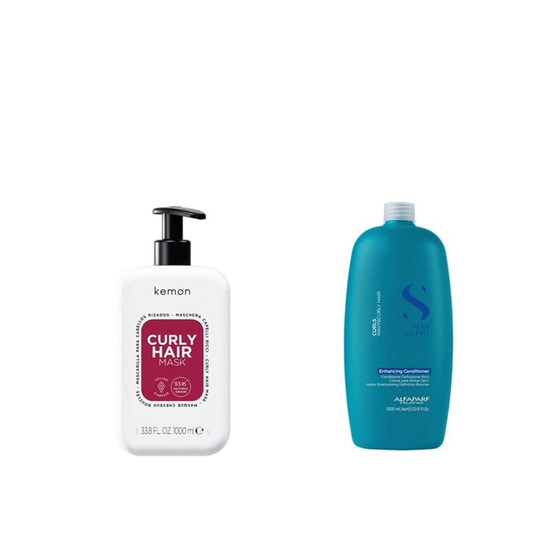 Curly Hair + Curls Enhancing | Zestaw do włosów kręconych: maska + odżywka definiująca loki