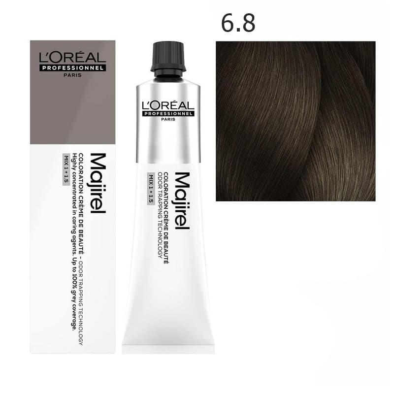 Majirel | Trwała farba do włosów - kolor 6.8 ciemny blond mokka