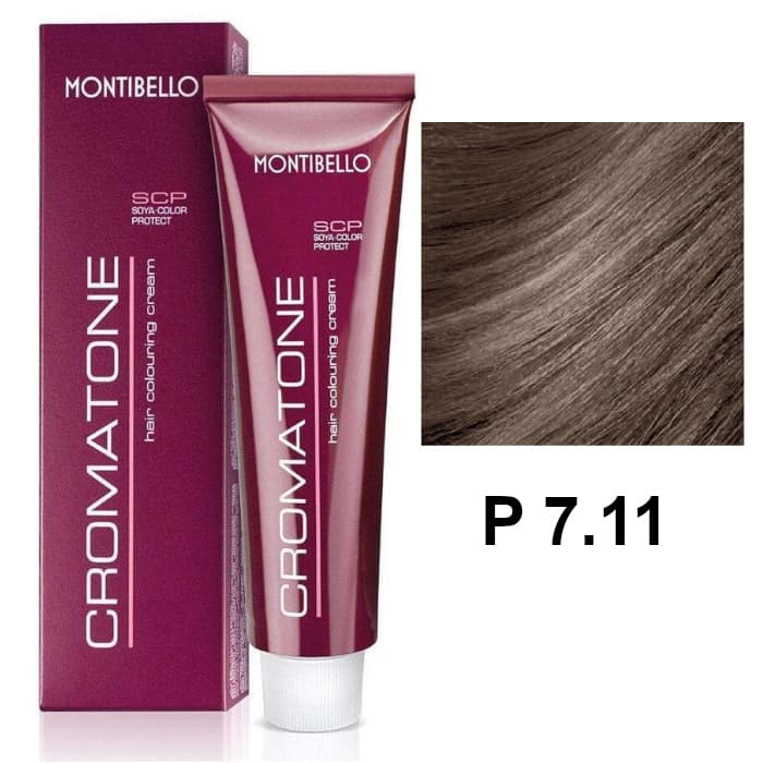 Cromatone P | Trwała farba do włosów - kolor P 7.11 intensywny popielaty blond