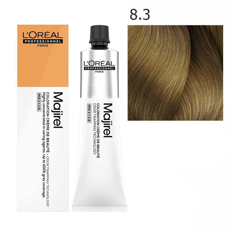 Majirel | Trwała farba do włosów - kolor 8.3 jasny blond złocisty