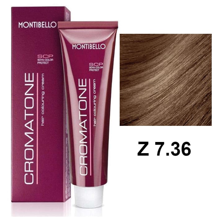 Cromatone Z | Trwała farba do włosów - kolor Z 7.36 kasztanowy złoty blond