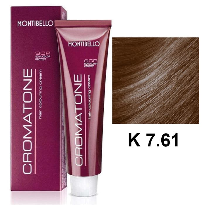 Cromatone K | Trwała farba do włosów - kolor K 7.61 popielaty kasztanowy blond