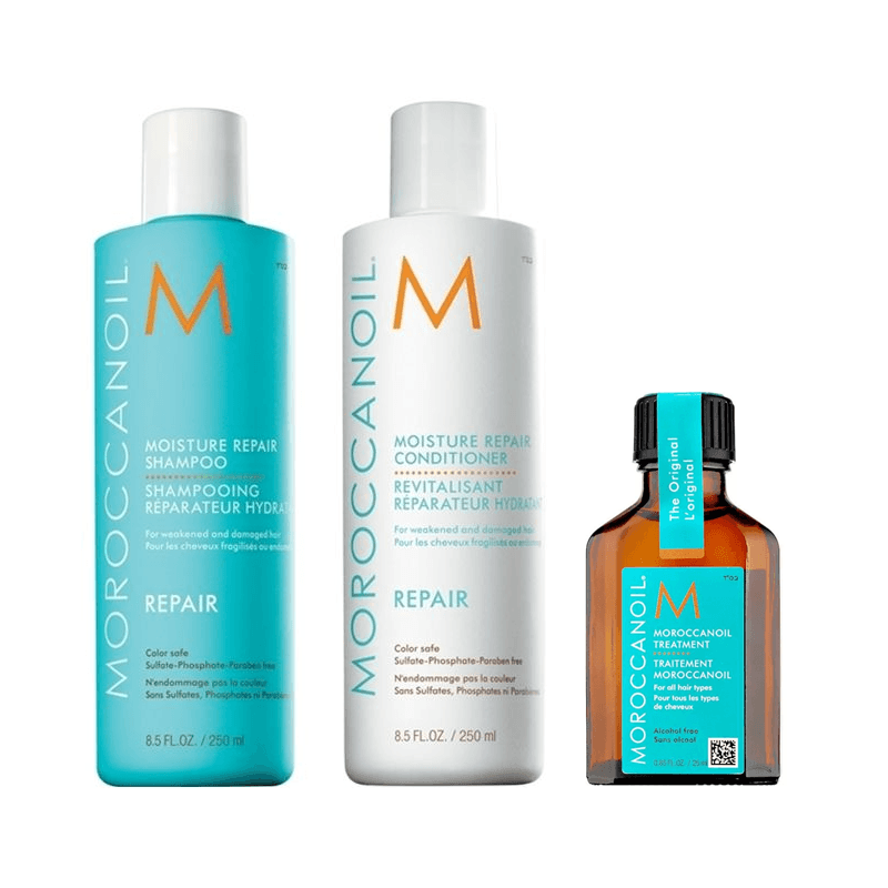 Moisture Repair | Zestaw regenerująco-nawilżający: szampon + odżywka + olejek