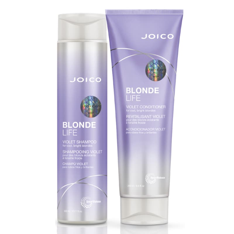 Blonde Life Violet | Zestaw do włosów blond nadający chłodny odcień: szampon + odżywka
