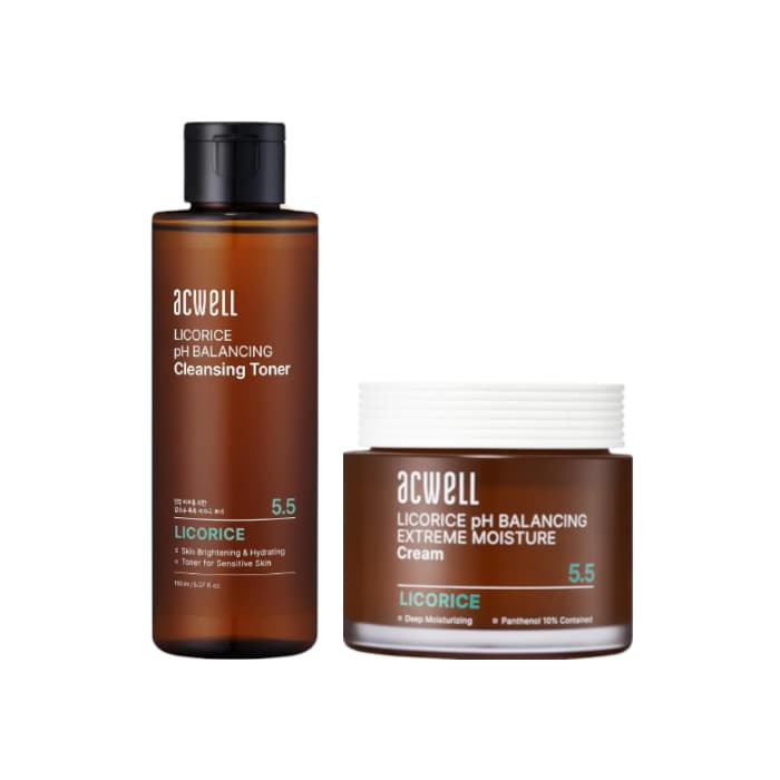 Licorice pH Balancing Cleansing Toner - + Extreme Moisture Cream - Set