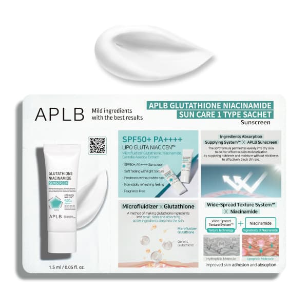 Glutathione Niacinamide — krem przeciwsłoneczny SPF 50+ PA++++ do twarzy