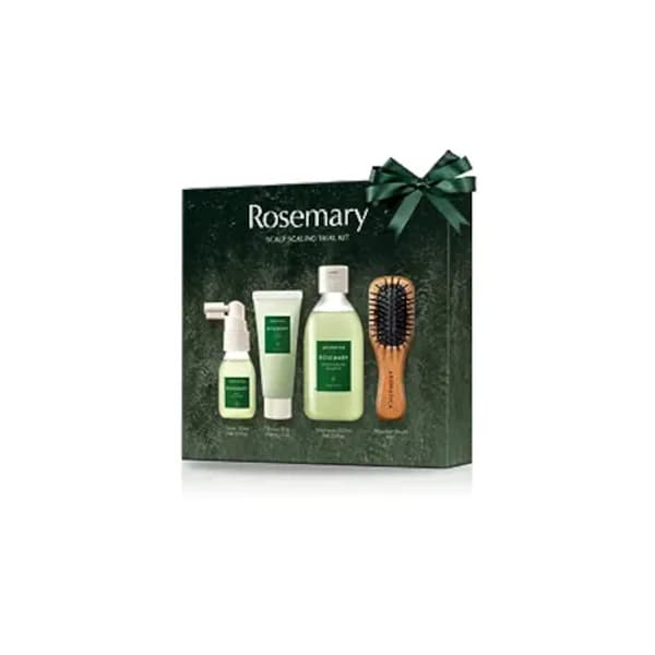 Rosemary Scalp Scaling Trial Kit (With Mini Wooden Hair Brush) - 1zestaw(4produkty)