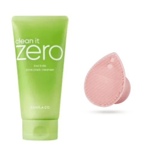 BANILA CO - Clean It Zero Kiwi Kale Pore Pack Cleanser + Cleansing Brush - 1zestaw(2produkty)