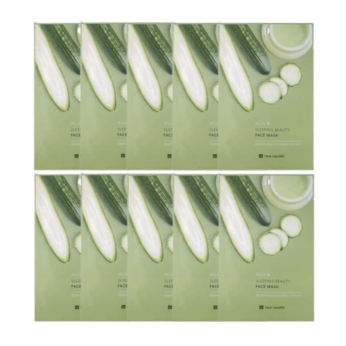 Sleeping Beauty Face Mask - - Hydrating Cucumber Extract (.) Set