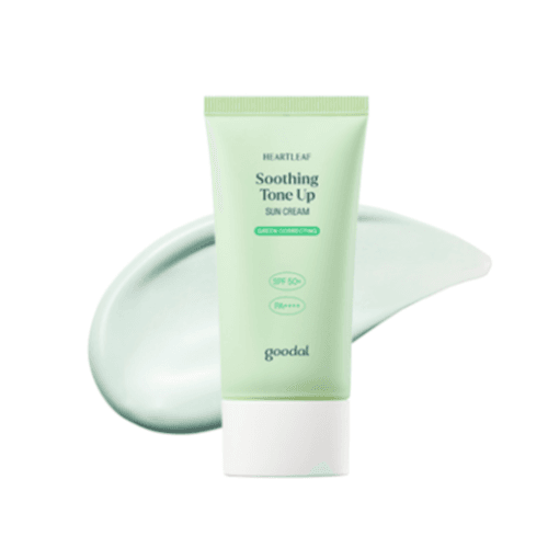 Heartleaf Soothing Green Tone Up Sun Cream SPF 50+ — zielony krem tonujący