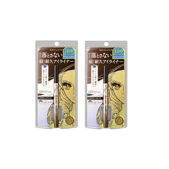 Kiss Me Heroine Make Prime Liquid Eyeliner Rich Keep - - 02 Dark Brown (.) Set