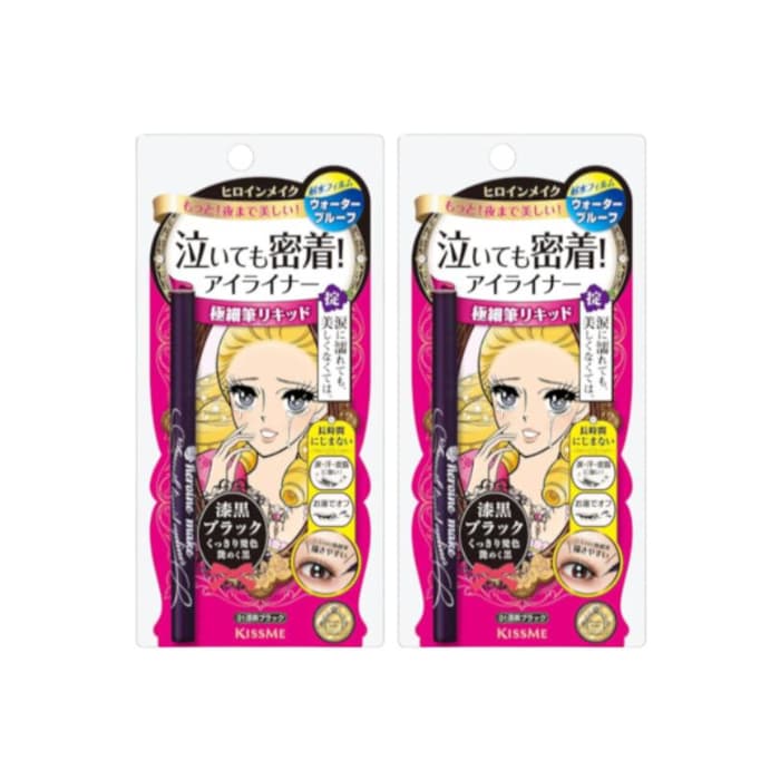 Kiss Me Heroine Make Smooth Liquid Eyeliner - #01 Black (.) Set