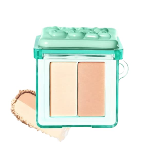 Mini 2 IN 1 Highlighter Contour Palette, paleta pudrów rozjaśniających — #05