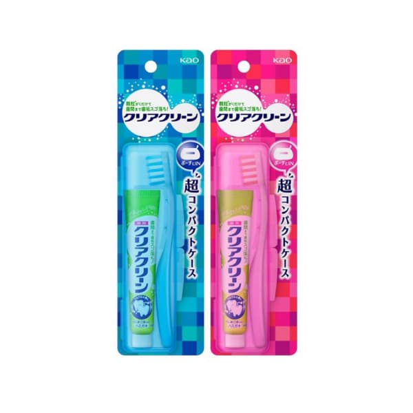 Clear Clean Portable Toothbrush Set - 2sets - Ultra Compact Case - Random Colour