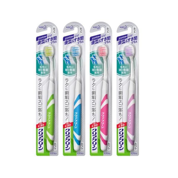 Clear Clean Toothbrush Tooth Surface & Gap Plus Compact Q52 Toothbrush Regular - Random Colour -