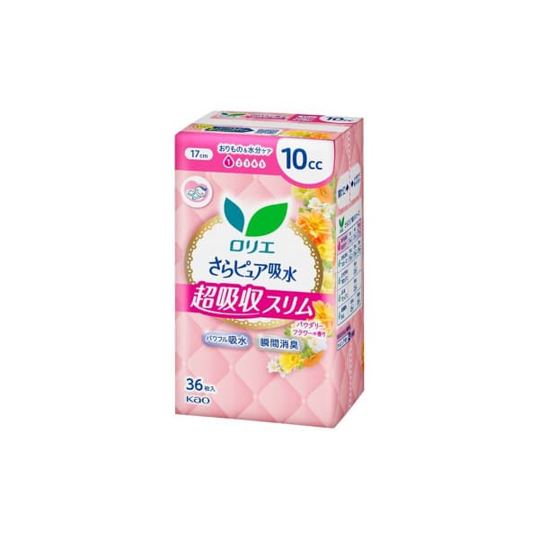 Laurier Sara Pure Absorption Super Absorbent Slim Panty Liners 10cc 17cm -. - Powdery Flower Scent