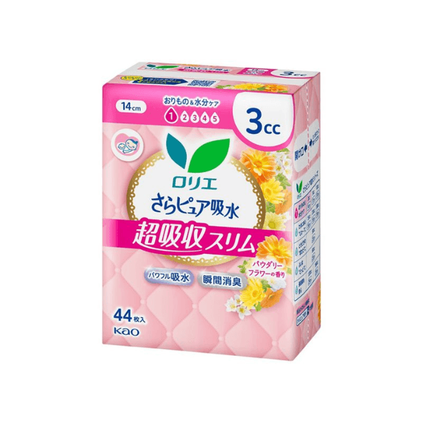 Laurier Sara Pure Absorption Super Absorbent Slim Wkładki higieniczne 3cc 14cm - - Powdery Flower Scent