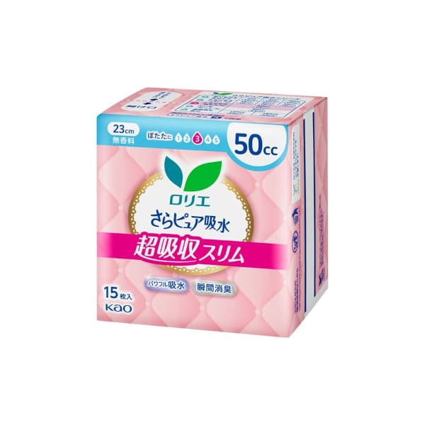 Laurier Sara Pure Absorption Super Absorbent Slim Panty Liners 50cc 23cm -. - Fragrance Free