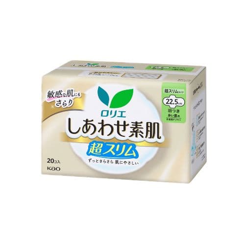 Laurier Shiawase Sokuhada Super Slim Heavy Daytime Use With Wings 22.5cm -